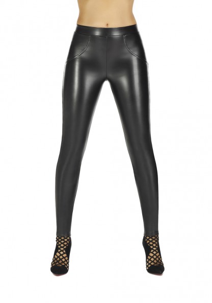 Women's leather leggings KAYLA with Super Push-Up effect
