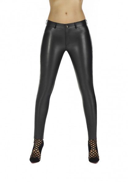Women's leather pants LEILA modeling buttocks
