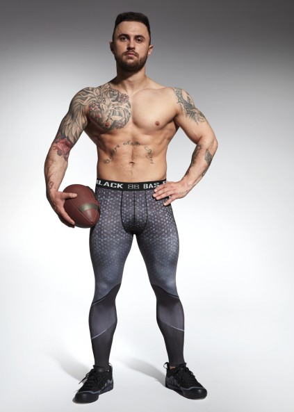 Men's functional sports leggings HARDMEN with a welt at...