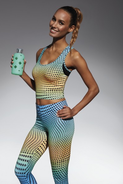 Sports crop top WAVE-TOP 30 with a colorful print