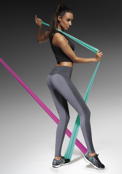 Two-color VICTORIA sports leggings made of combined...
